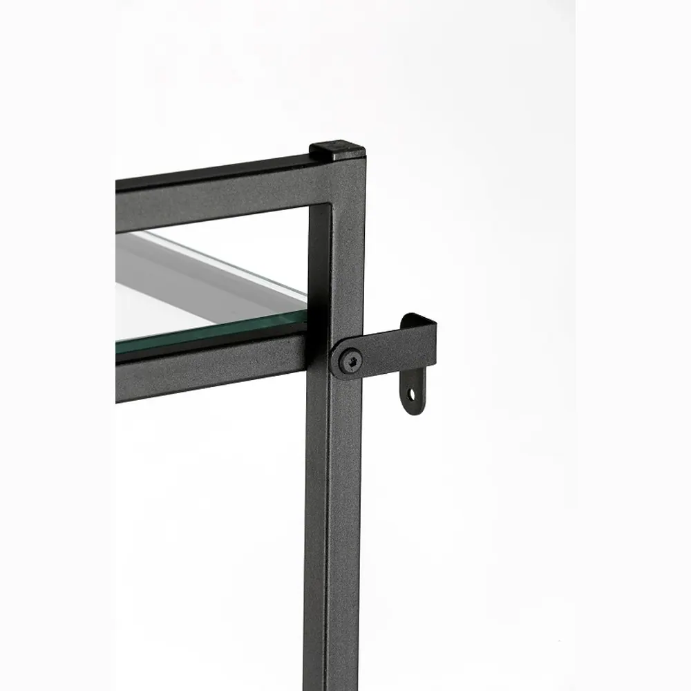 PORTA-I1706Ч Стеллаж лофт со стеклянными полками