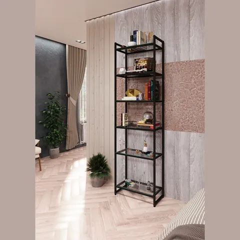 PORTA-I2006ЧСтеллаж лофт со стеклянными полками