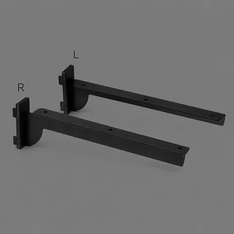 MB-SL7101-DX.R-200 Кронштейн черный под полку правый с двойным зацепом L=200 мм