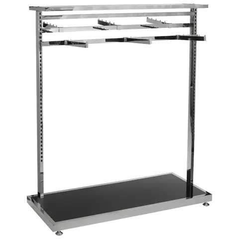BJ-062(TZ047) Стойка для одежды с подиумом, одной полкой и 6-тю кронштейнами L=120,H=140,B=50/72сm
