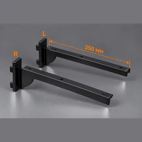 MB-SL7102-SX.L-250 Кронштейн черный под полку левый с двойным зацепом L=250 мм
