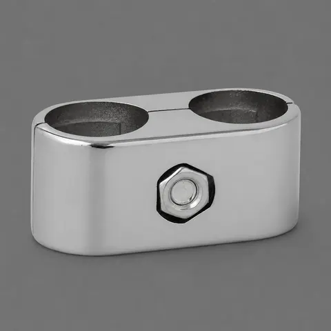 UNO-02 Chrome(R55) Зажим хром для 2-х параллельных труб