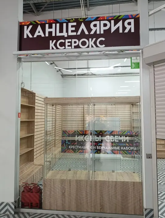 Отдел канцтоваров в торговом центре: экономпанели, стеллажи лдсп, фото 2