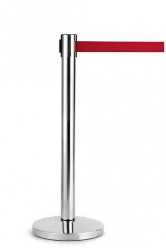 SW-R50-2M/PLH-018 Столб с вытяжной лентой, цвет ленты красный  L=2000мм с утяжелителем