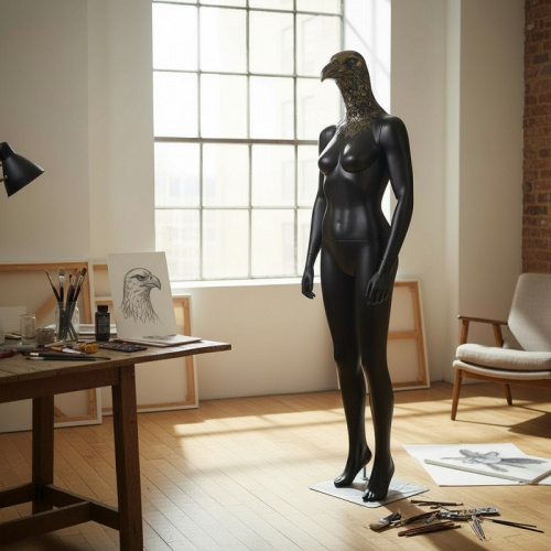 MA-35 Манекен женский матовый, с головой орла