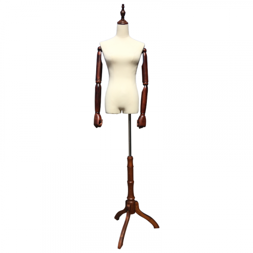 D-4-2 Манекен порт-демонстр. женский на деревянной треноге, шарнирные руки (дерево)