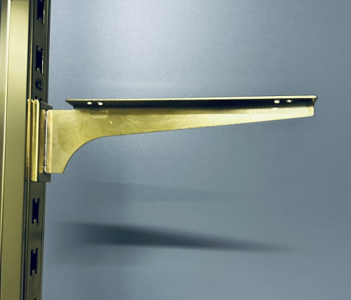 MG-SL7102-SX-250 Кронштейн золотистый под полку левый с двойным зацепом L=250 мм