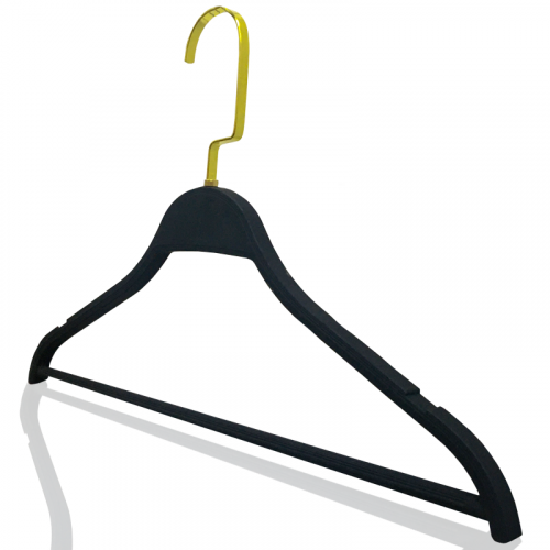 SM-04*GC-B/W Вешалка-плечики с перекладиной, пластик с виниловым напылением (soft-touch) L-400 мм