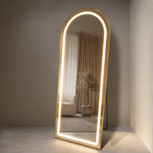Зеркало-LED.NEW Зеркало с LED подсветкой, два режима освещения, закругленная форма
