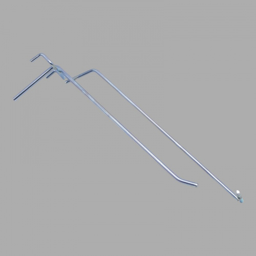 FG325-200 Крючок одинарный на решетку с ценникодержателем 200 мм, d.5мм,(без кармана) 