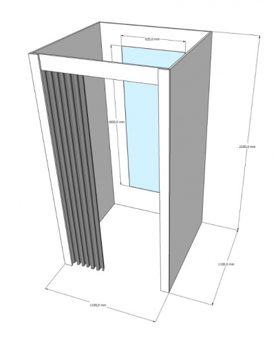 ПВЗ-1 Примерочная кабина 1-секция для ПВЗ и магазина