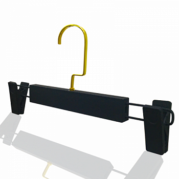 SM-03*GC-B/W(A105) Вешалка с виниловым напылением (soft-touch) с зажимами для юбок и брюк L-320 мм