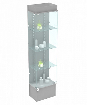 В-701 Витрина стеклянная с перфорированными стойками 2000х500х300 мм