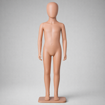 B1RU(MKn-01) Манекен детский пластиковый, безликий, рост 1300 мм, 65х56х69 см