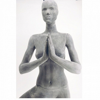 F07127 Манекен женский "Йога" с имитацией лица, стекловолокно