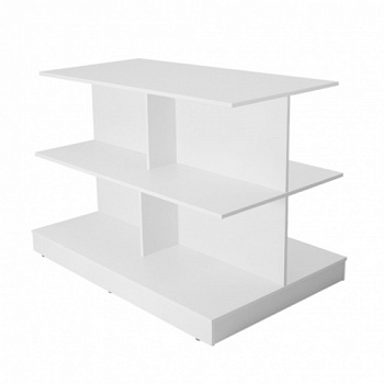 ExTL-58-68-78x118-86 ЭкспоСтол,3 ур.780х180/ 680х1180/ 580х1180,Н860 ЛДСП16мм,бел. шагрень.с цок.нож